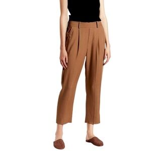 Vince Tapered Pull On Ankle Pants Mid Rise Trouser Brown Size Medium